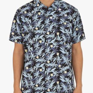 Hurley Men's Short Sleeves Palm Trees and Moons Size  L